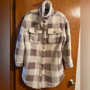 Almost Famous Cream and Tan Sherpa Jacket